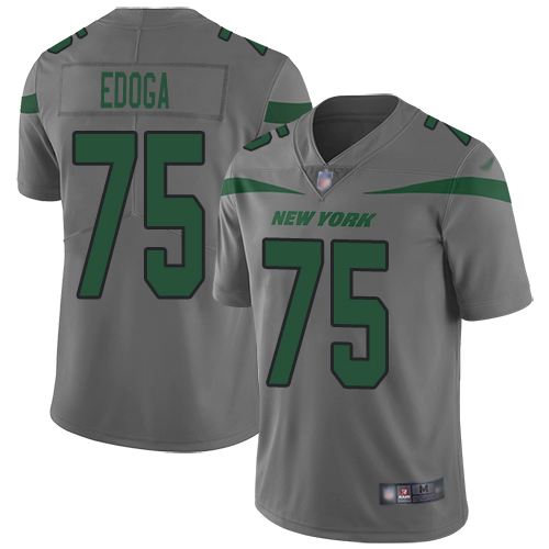 New York Jets Limited Gray Youth Chuma Edoga Jersey NFL Football #75 Inverted Legend->youth nfl jersey->Youth Jersey